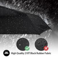 Mini Paraguas Portátil De Viaje, Cinta Negra Plegable Con Mango Dorado Y Aleación De Aluminio Resistente Al agua, 6 Polos, 210t - details 1