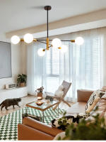 Candelabros nórdicos modernos E27, lámpara LED de oro negro, iluminación del hogar para dormitorio, sala de estar, lámpara de techo LED, accesorios de iluminación interior - details 0