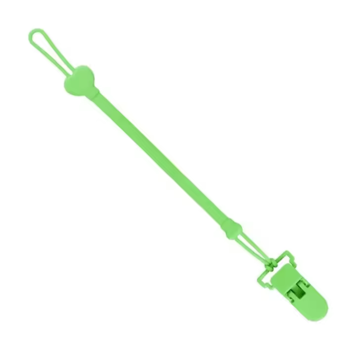 Soporte para chupete de silicona con Clip, cadena de chupete antipérdida para bebé, juguetes para la dentición del bebé ajustables de calidad alimentaria, correa para exteriores - 1