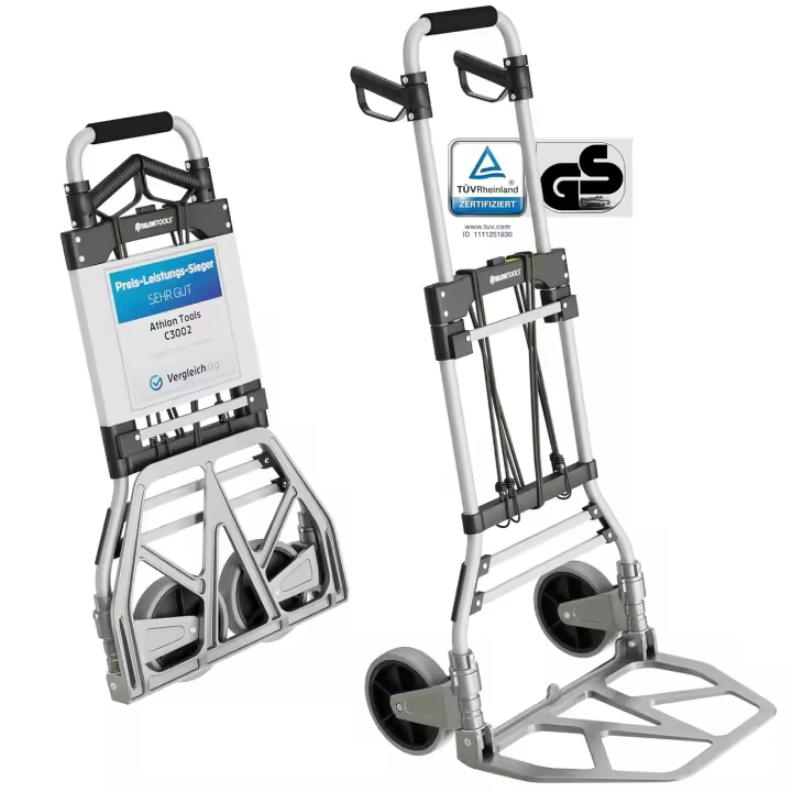 Carretilla de Aluminio Plegable para Cargas Pesadas Ruedas Grandes con Banderas de Rodadura Suave - 1