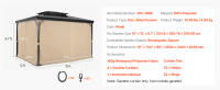 SucceBuy Cortinas impermeables para cenador para exteriores, 12' x 10', paredes laterales de privacidad de 4 paneles con cremalleras - details 6