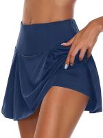 3 Piezas De Faldas Deportivas De Color Sólido 2 En 1, Con Alta Elasticidad Para Correr, Tenis, Golf Y Yoga, Ropa Deportiva Para Mujeres - details 1