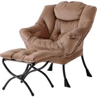 Silla perezosa con otomana, silla moderna con reposabrazos y bolsillo lateral, sillón de lectura con reposapiés para espacios pequeños, color verde afelpado - details 45