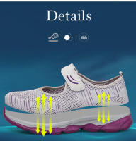 Zapatos Deportivos informales de malla tejida para mujer, zapatillas profesionales antideslizantes para correr, zapatos ligeros y cómodos para mamá, Verano - details 6
