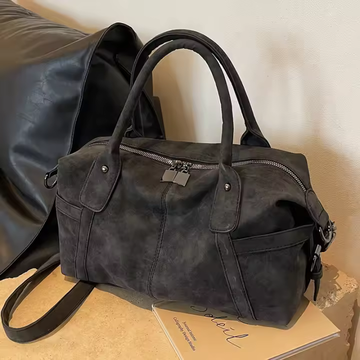 Bolso Cruzado de Moda Coreana Diseño Retro de Cuero PU Bolso de Hombro de Alta Capacidad para Mujeres Bolso de Mano de Tote - 1