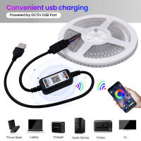 Tira de Luces LED RGB, cinta de diodo Flexible, DC5V, COB, USB, Bluetooth, Control por aplicación, 180LED/m, 5MM, PCB, retroiluminación de TV - details 3