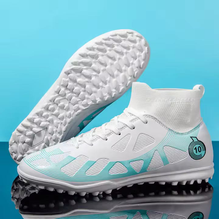 Nuevos zapatos de fútbol TF de tacos antideslizantes de caña alta - 1