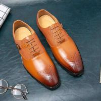 2025 Exquisito vestido artesanal elegante ocasión cuero transpirable zapatos formales de boda de negocios para hombres - details 8