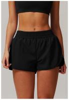 Yoga mujeres Fiess correr ciclismo transpirable deportes cintura alta entrenamiento gimnasio pantalones cortos bolsillo falso dos piezas - details 11