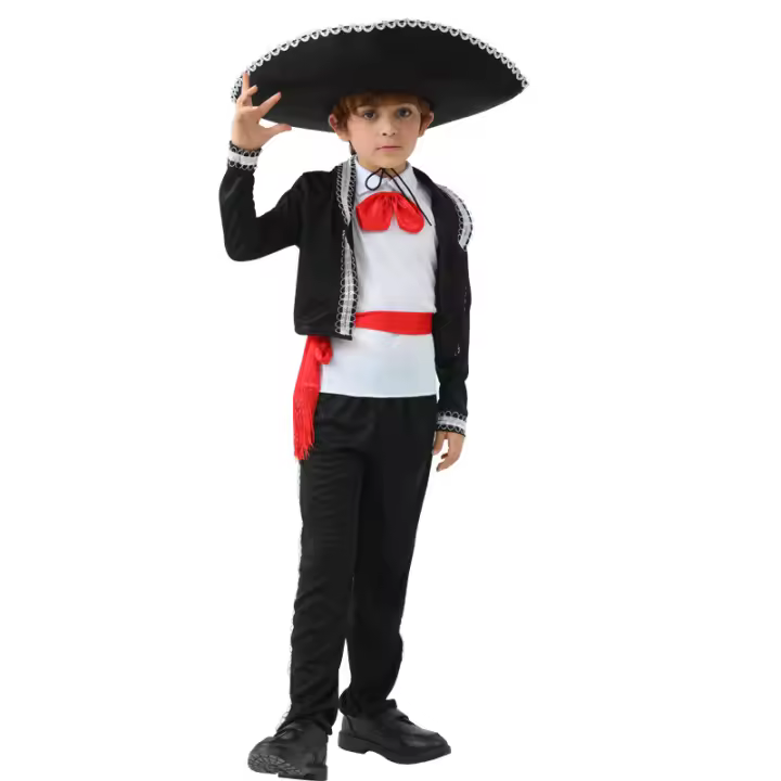 Traje étnico de estilo mexicano para niños, traje de actuación de Halloween para fiesta de Festival infantil - 1