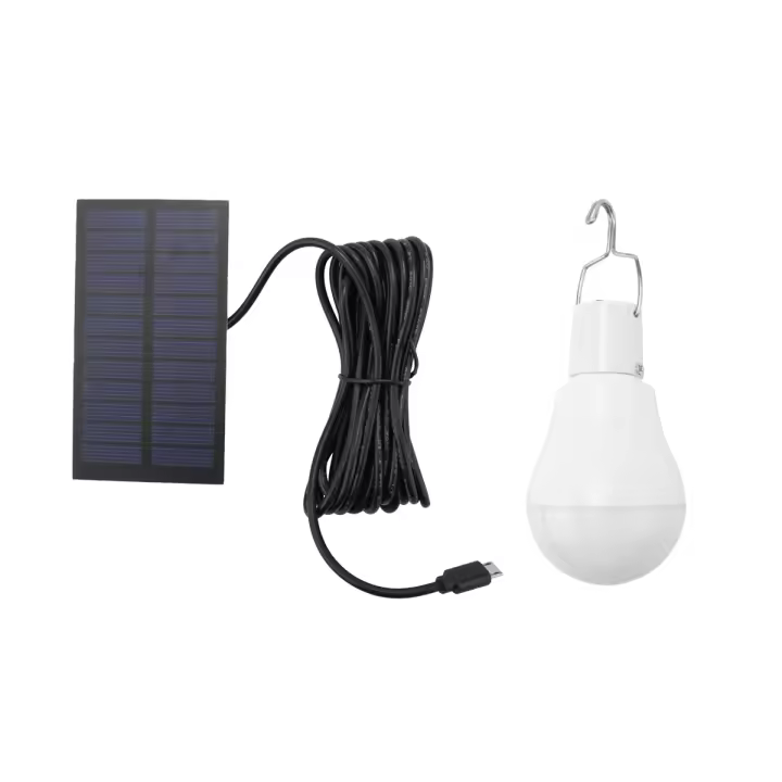 Luz Solar LED portátil, bombilla de 15W, lámpara LED, recargable por USB, alimentada por energía Solar, para exteriores/interiores, viajes, Camping, luz de jardín - 1