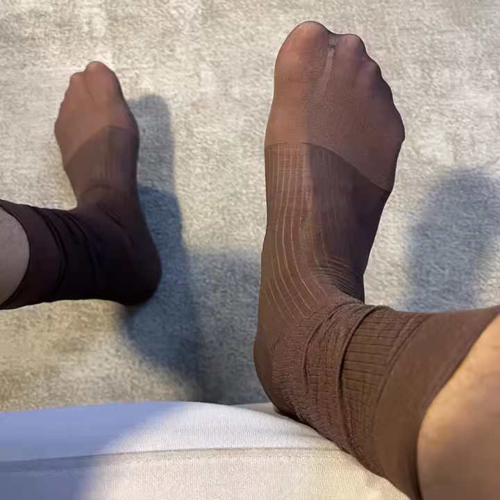 Calcetines de tubo de vestir para hombres medias transparentes calcetines de ropa formal erótica ultrafinos calcetines de negocios sexy transparentes - 1