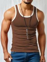 Chaleco Simple de color sólido para hombre, chaleco sin mangas con estampado 3D de moda de verano, deportes informales y cómodos de secado rápido de gran tamaño - details 4