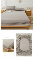 Bonenjoy-sábana ajustada de estilo a cuadros para el hogar, cubierta de cama transpirable, ropa de cama suave con banda elástica, sin funda de almohada, 1 unidad - details 9