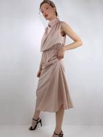 BUNO-Vestido largo sin mangas de satén de seda de gama alta para mujer, vestidos elegantes a la moda para celebridades, vestido de noche, ropa de fiesta para mujer - details 2
