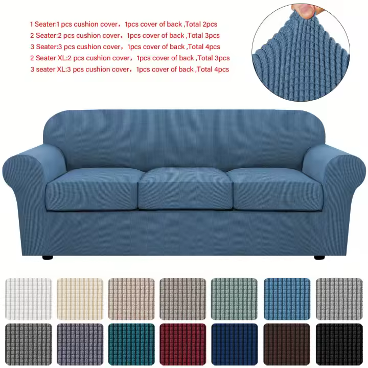 Funda De Sofá Elástica Antideslizante, Protector De Muebles Para Dormitorio, Todo Incluido, 1 unidad - 1