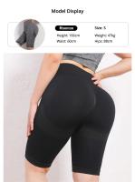 Pantalones cortos de yoga elásticos para mujer, mallas de compresión de cintura alta con control de barriga, fruncidos, sin costuras, levantamiento de glúteos, entrenamiento en el gimnasio - details 1