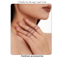 Accesorios estético de anillo de Dedo Fino para Mujeres exquisitas Joyas de Boda de anillo de Arco Iris de ZIRCON para Mujeres - details 1