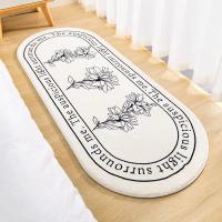 Alfombras suaves y esponjosas para mesita de noche, alfombra de flores nórdicas para habitación de niños, dormitorio, baño, sala de estar, antideslizante, decoración del hogar, alfombra de piso larga - details 2