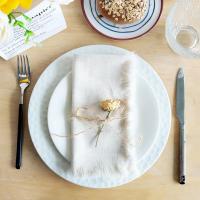 Servilletas cuadradas de lino y algodón hechas a mano, servilletas de tela con flecos para Decoración de mesa, banquete de boda, fiesta de Navidad, suministros de cocina, 4 piezas - details 5