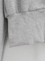 Sudadera con capucha holgada de manga larga de estilo corto, cintura alta, doble, deportiva, moda, camisa nueva - details 7