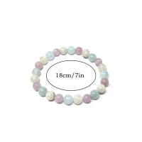 Pulsera de meditación Aguamarina Arco Iris Piedra lunar Kunzita Pulsera de meditación de conexión a tierra Regalos para hombres y mujeres - details 5