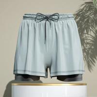 Pantalones cortos de natación 2 en 1 para hombre, pantalones de natación transpirables de secado rápido, pantalones de esquina plana, pantalones de playa, equipo de natación de aguas termales - details 3