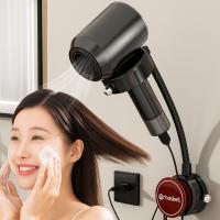 Soporte de pared para secador de pelo, organizador giratorio sin perforación, ángulo ajustable, estante para secador de pelo - details 4