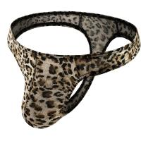 Hombre Tanga Sexy Bragas Ropa Interior Bikini G String T-back Lencería Pene Pouch Cuecas Calzoncillos de Leopardo Slips - details 2