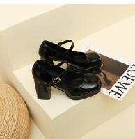 Nuevo temperamento francés tacones gruesos tacones altos zapatos de mujer - details 29
