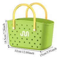 Cesta de drenaje de baño hueca portátil, bolsa de playa impermeable de gran capacidad para verano, bolsa de lavado DIY, bolsos con agujero para el hogar - details 0