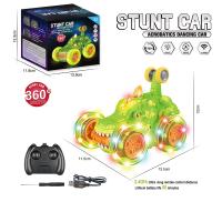 Coche teledirigido para Niños, 2,4G, con Luces, Diseño de Tiburón y Dinosaurio, 360 Grados y Acrobacias Todo Terreno - details 12