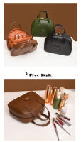Bolsa de maquillaje Vintage de cuero encerado para mujer, gran capacidad, moderna, de alta gama, bolsa de almacenamiento portátil para el cuidado de la piel, novedad de 2025 - details 28