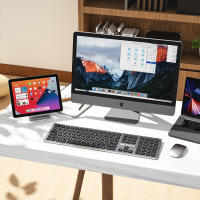 Teclado inalámbrico español con ñ Teclados bluetooth silenciosos recargables de aluminio para mac apple Tab let ipad slim teclados rusos recargables blanco - details 7