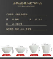 Porcelana blanca Kung Fu Dehua de jade gordo de oveja de alta gama con posavasos, té de degustación de té, taza individual, taza maestra - details 4