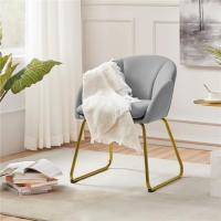 Terciopelo Sillon para Dormitorio Silla para Comedor Cocina Pata Metal Silla Sala de Estar Rosa Claro - details 56