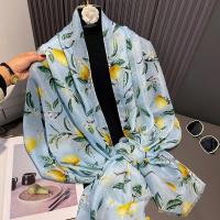 Nueva moda, suave bufanda de viscosa Floral con árbol de limón, chal bohemio elegante con flecos finos para mujer, perfecto para viajes y Hijab musulmán informal 2025 - details 4