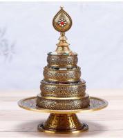 Cobre tallado a mano salón de Buda siete tesoros placa Manzha artesanía de Nepal Manchara oferta especial - details 14