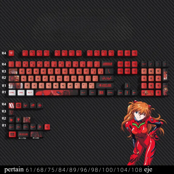 Keycap EVA Asuka transmisión de luz de cuatro lados PBT + material de PC proceso de sublimación en caliente conjunto pequeño completo（Teclado no incluido) - 1