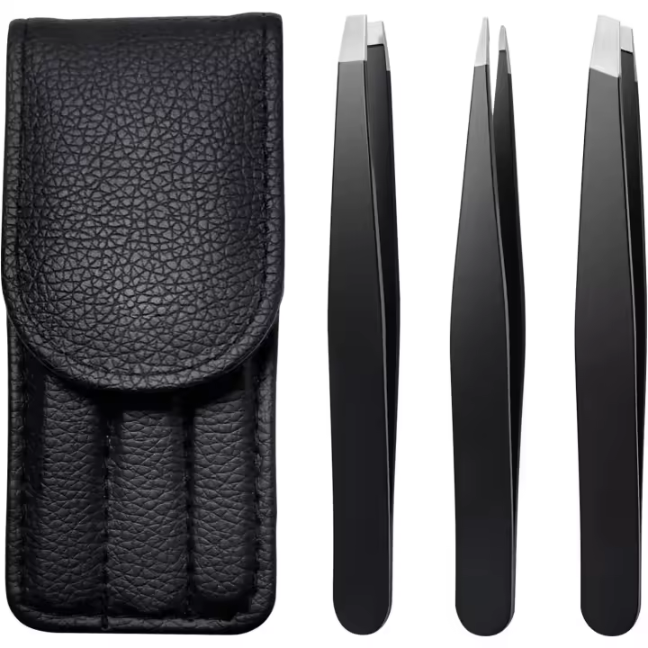 Juego de pinzas para cejas, Kit de removedor de precisión de acero inoxidable para vello Facial, crecimiento interior y férula, adecuado - 1