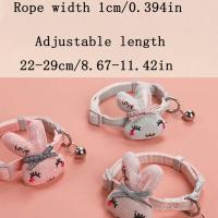 Collar con campana de conejo pequeño de dibujos animados, conjunto de cuello de peluche para perro pequeño, Collar para gato, 1 ud. - details 1