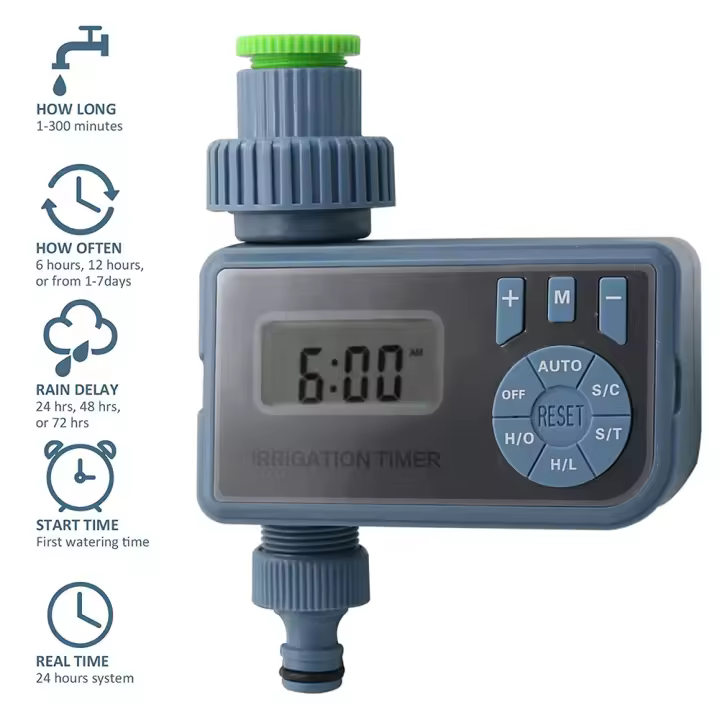 Controlador de riego Digital inteligente con pantalla LCD, temporizador de agua, cubierta impermeable, bomba de riego para jardín y hogar, 1 Juego - 1