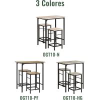Juego de Mesa Comedor Conjunto de Mesa Alta de Bar con 4 Taburetes y 1 Mesa Gris - details 34