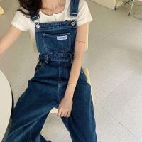 Monos de Denim Vintage MEXZT Pantalones de Lega Ancha para Mujer Estilo Callejero - details 4