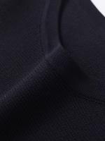 Vestido corto de punto con dobladillo plisado para mujer, minivestido negro de manga larga con cuello redondo y bolsillos frontales con botones, otoño e invierno - details 5