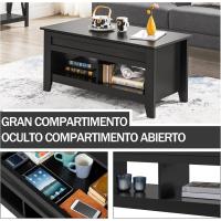 Mesa de Café de Madera Elevable Diseño Moderno para Sala Tamaño 104,5 x 49,5 x (49-61,5) cm Gris - details 15