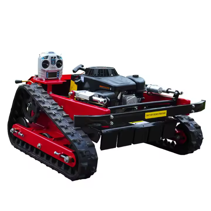 Cortacésped con control remoto sobre orugas Oruga de goma especial para proyectos de ingeniería Con cuchillas afiladas Corta fácilmente las malas hierbas Certificación CE EPA completa Se pueden personalizar varios colores - 1