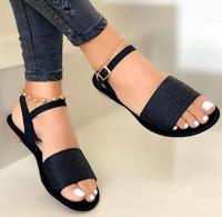 Chanclas planas para mujer, zapatos de talla grande, PU, plata, negro, 43, 42, 41, 40 - details 2
