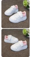 Zapatos blancos para niño y niña, zapatillas cómodas antideslizantes de suela gruesa suave, estilo coreano, Otoño, 2024 - details 2