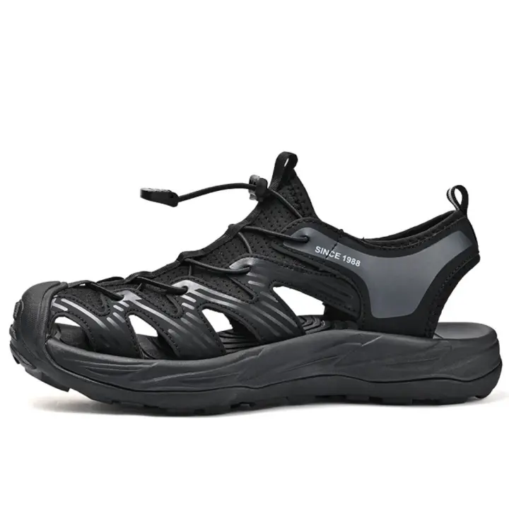 Sandalias de Cuero de Vaca Informales de Gran Tamaño Zapatos de Playa para Hombres en Verano - 1